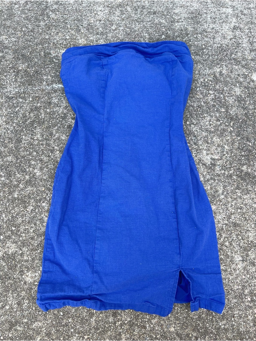 Hello Molly Royal Blue Strapless Fold Over Bodycon Mini Dress Size M/6